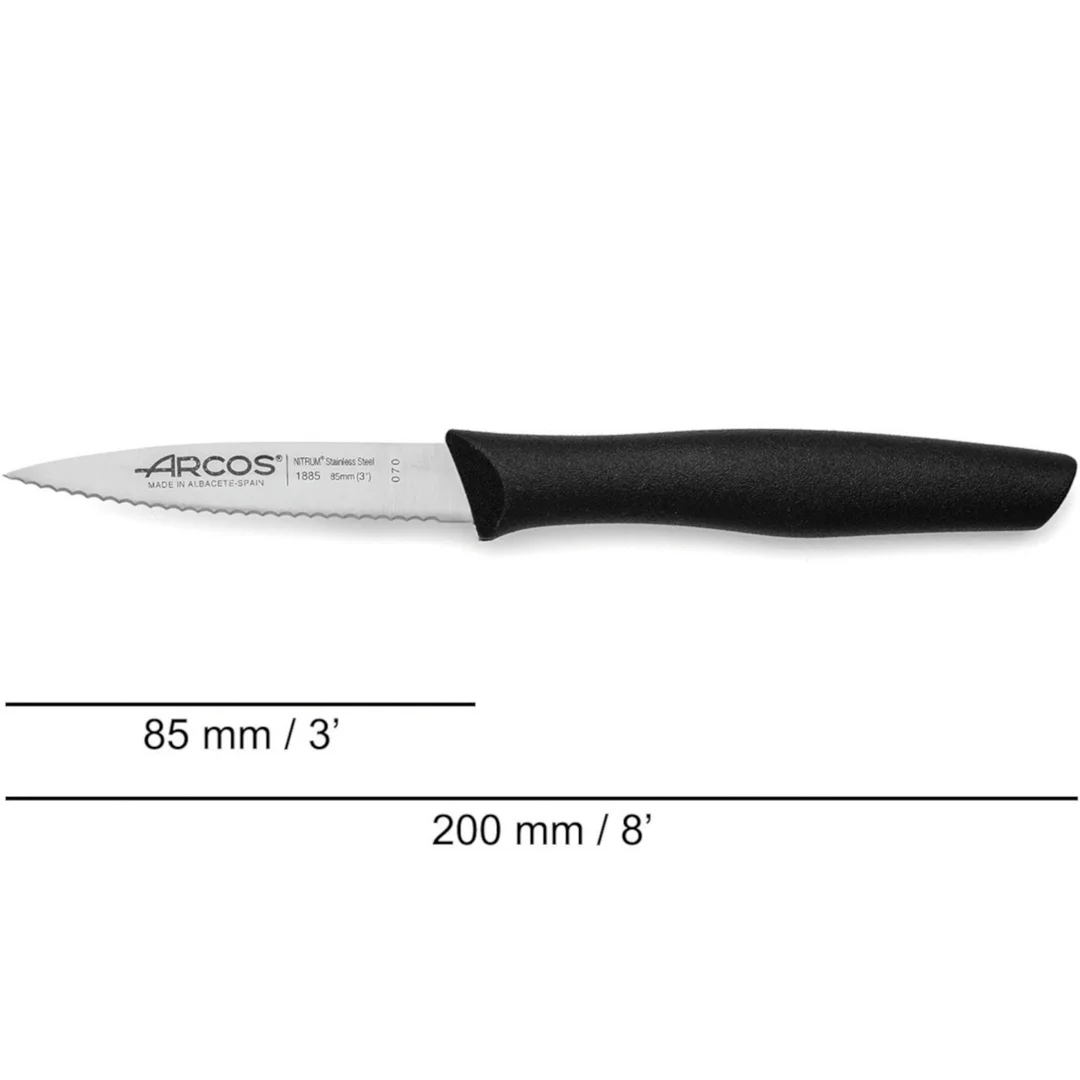 Nóż do obierania warzyw owoców spiczasty ząbkowany NOVA dł. 85/200 mm — zdjęcie 2