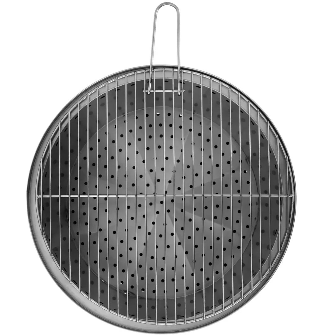 Palenisko ogrodowe z rusztem grillowym stalowe 55 x 55 x 48 cm — zdjęcie 3