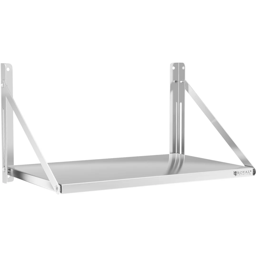 Półka ścienna składana stalowa nierdzewna 80x45cm — zdjęcie 2