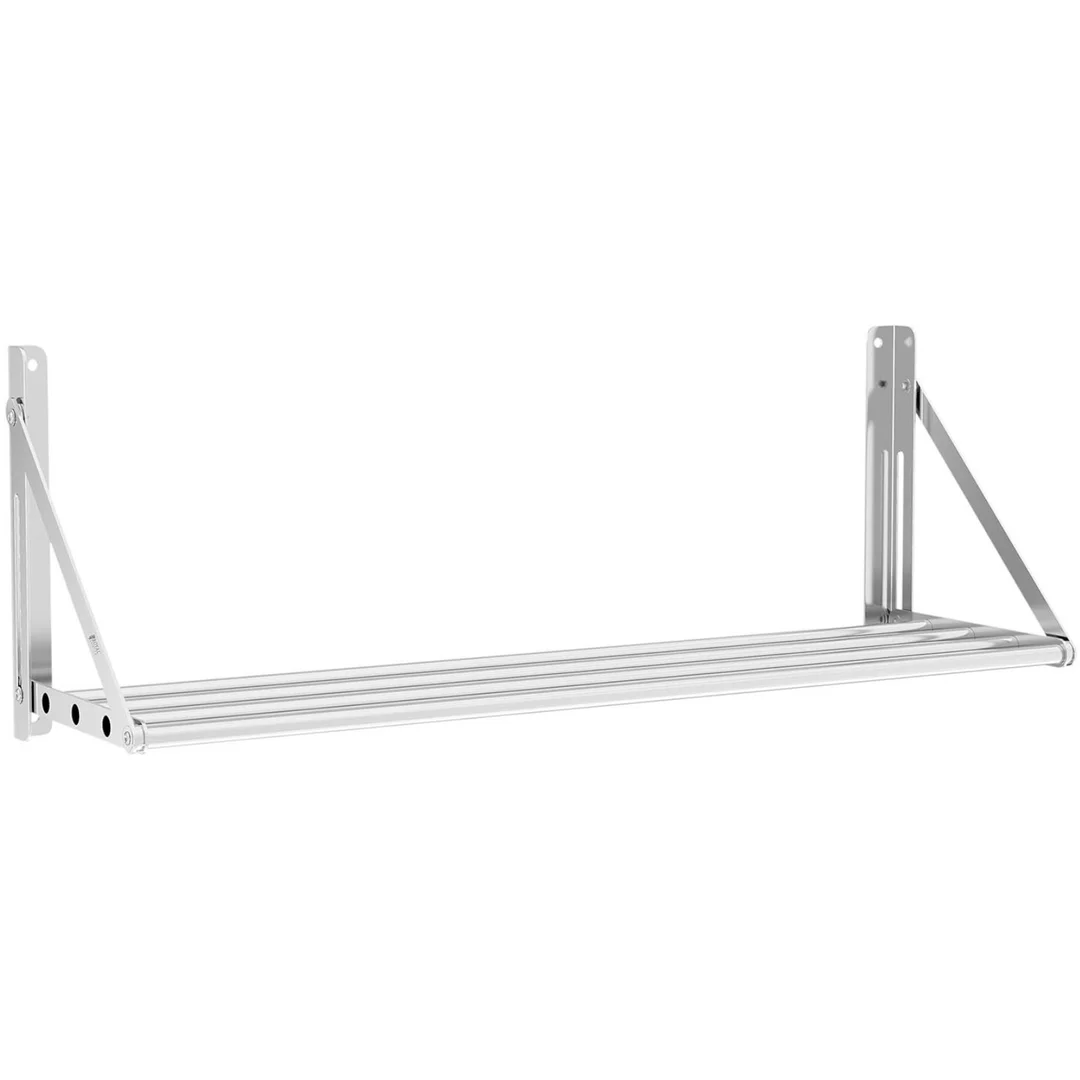 Półka ścienna składana ze stali nierdzewnej do 40 kg 100 x 30 cm — zdjęcie 2
