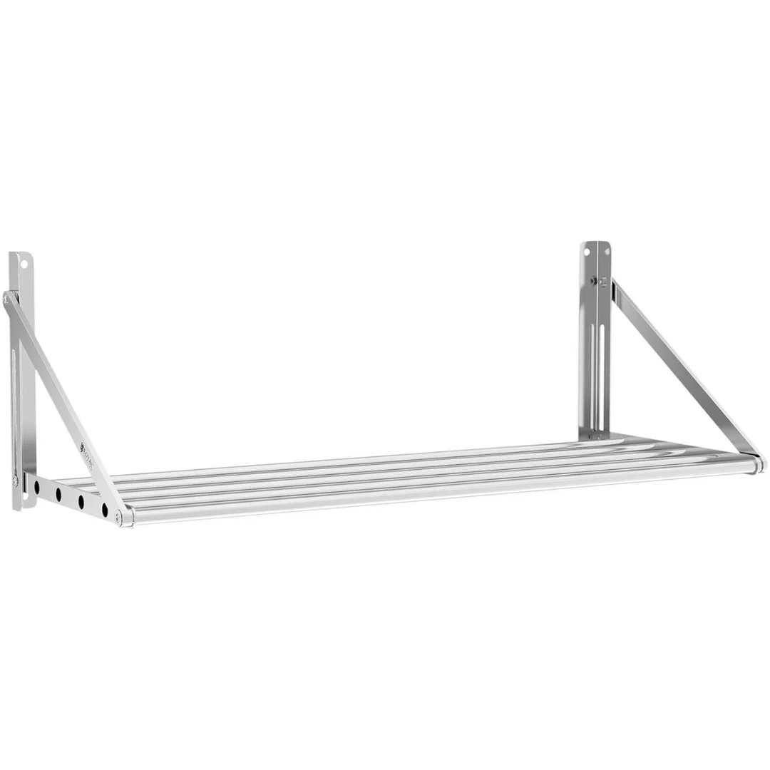 Półka ścienna składana ze stali nierdzewnej do 40 kg 100 x 45 cm — zdjęcie 2