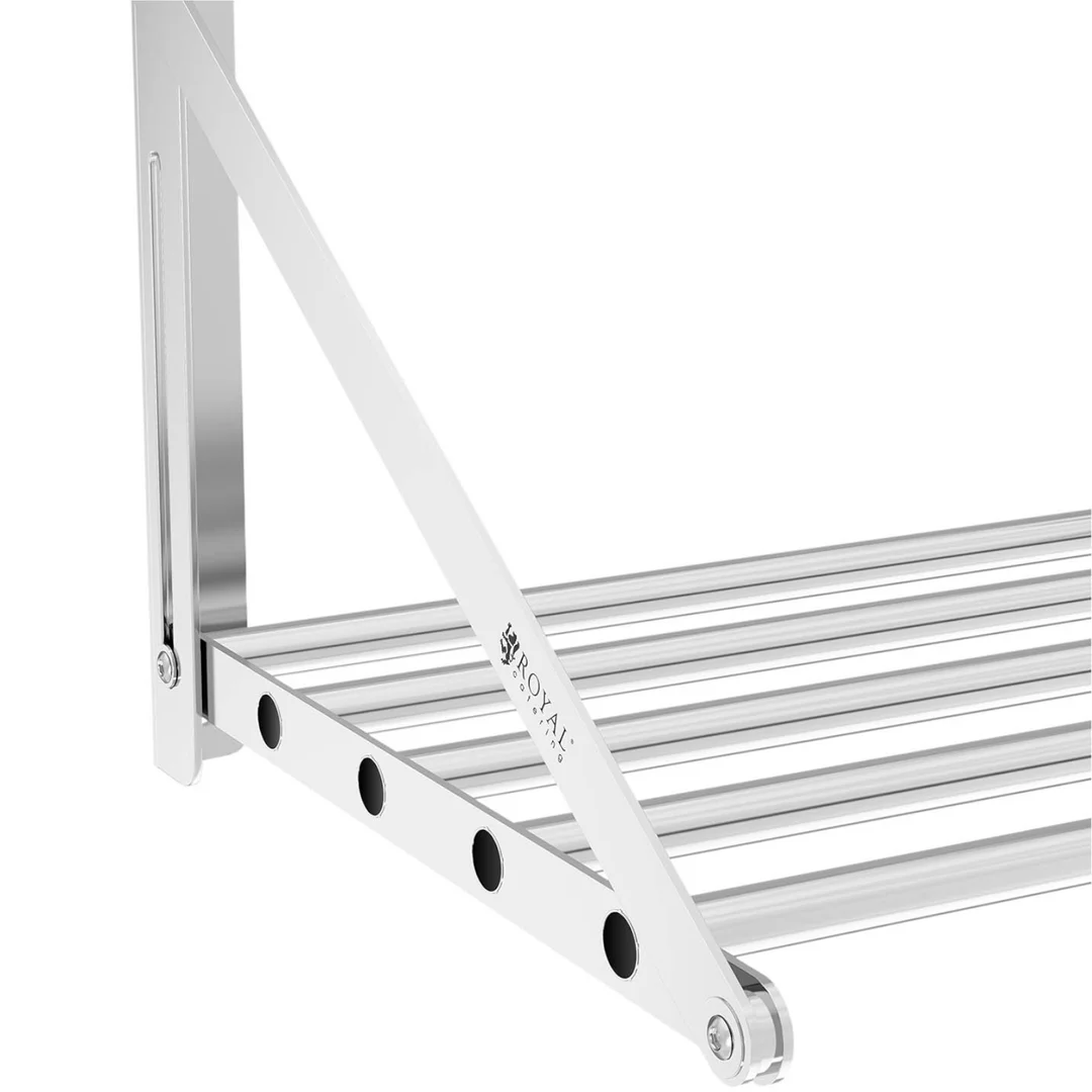Półka ścienna składana ze stali nierdzewnej do 40 kg 100 x 45 cm — zdjęcie 3