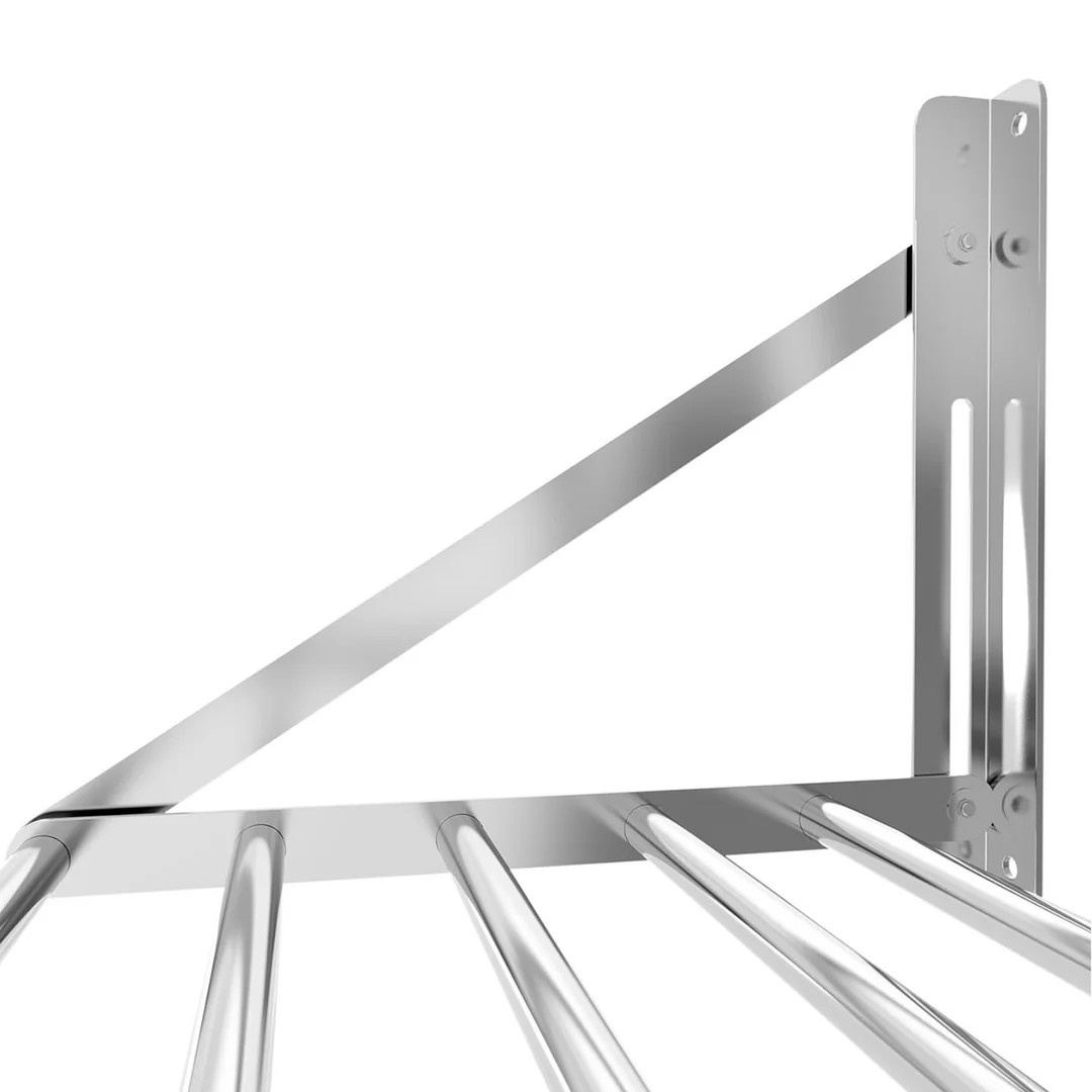 Półka ścienna składana ze stali nierdzewnej do 40 kg 100 x 45 cm — zdjęcie 4