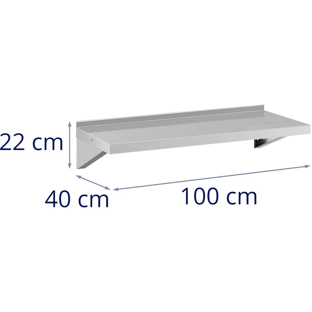 Półka ścienna wisząca kuchenna ze stali do 30 kg 100 x 40 cm — zdjęcie 7