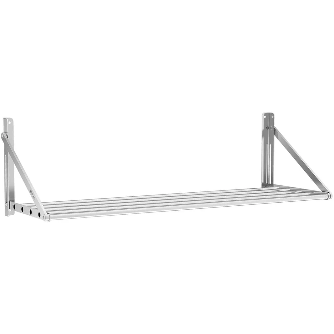 Półka ścienna wisząca stalowa nierdzewna składana 120 x 45cm — zdjęcie 2