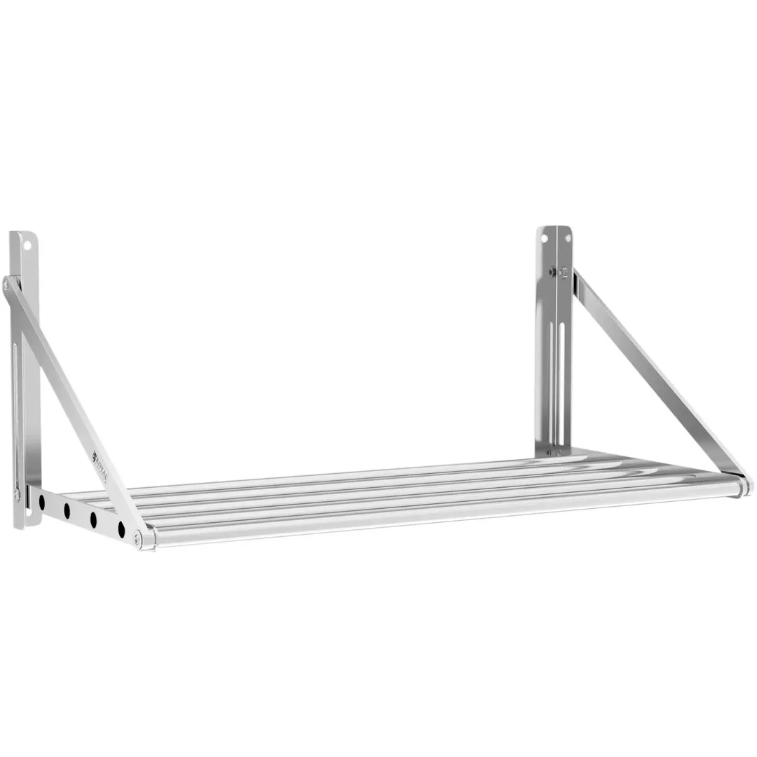 Półka ścienna wisząca stalowa nierdzewna składana 80 x 45 cm — zdjęcie 2