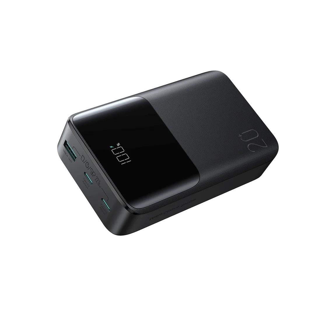 Powerbank 20000mAh 22.5W USB-A USB-C z wyświetlaczem JR-QP192 Mini - czarny