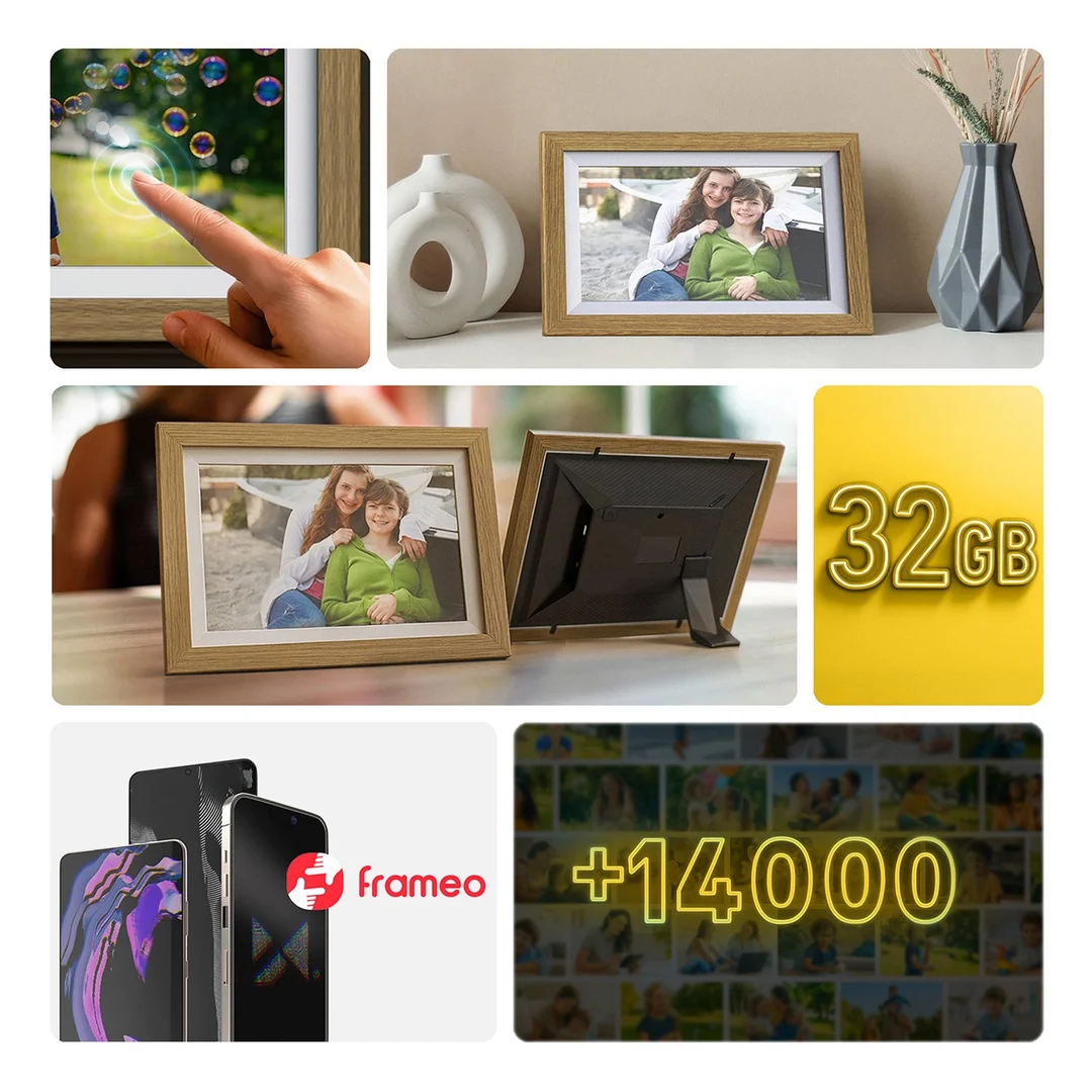 Ramka Cyfrowa 10.1'' z aplikacją Frameo 32GB - jasnobrązowa — zdjęcie 3