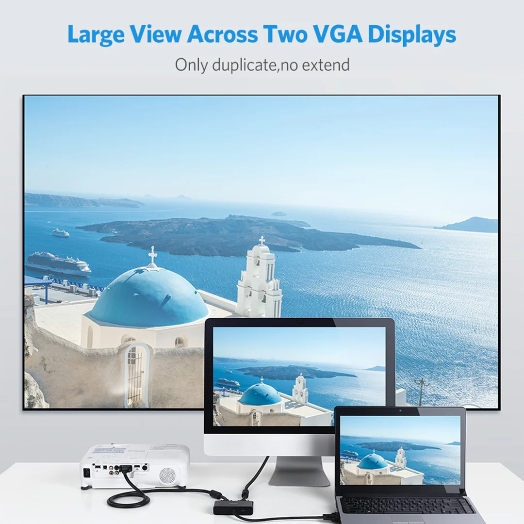 Rozdzielacz ekranów monitorów adapter Video VGA - 2x VGA czarny — zdjęcie 4