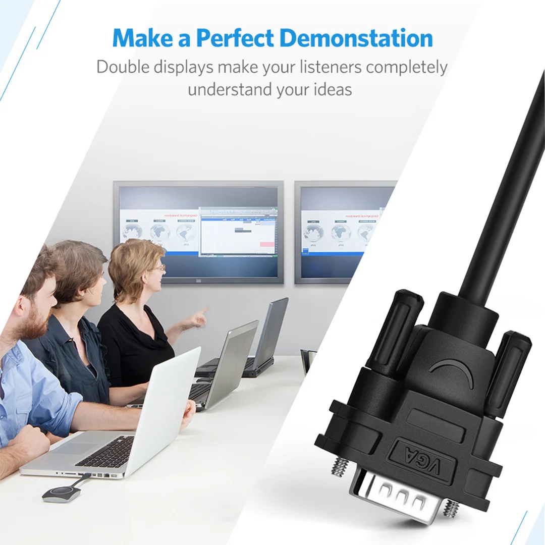 Rozdzielacz ekranów monitorów adapter Video VGA - 2x VGA czarny — zdjęcie 5