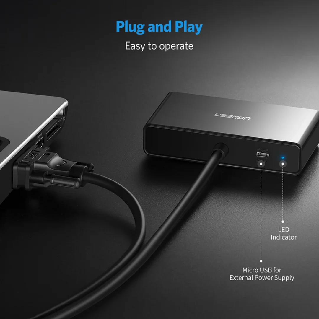 Rozdzielacz ekranów monitorów adapter Video VGA - 2x VGA czarny — zdjęcie 8