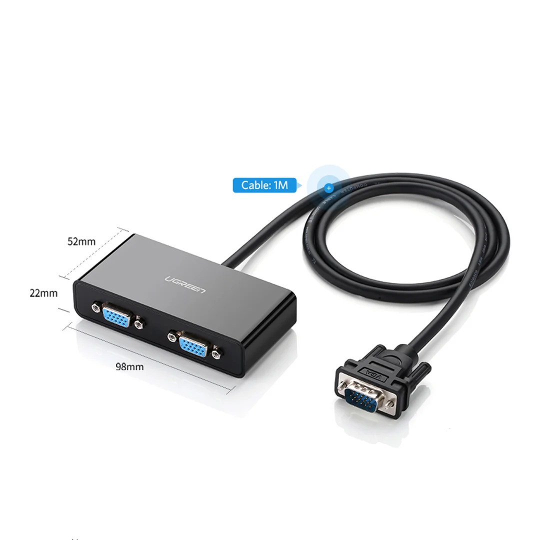 Rozdzielacz ekranów monitorów adapter Video VGA - 2x VGA czarny — zdjęcie 11