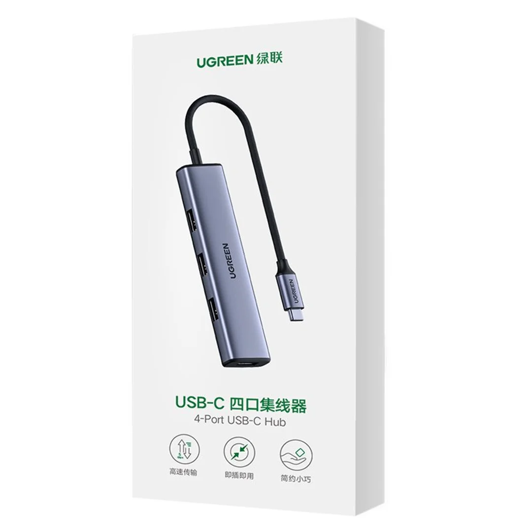 Rozdzielacz rozgałęźnik HUB USB-C na 4x USB 3.2 srebrny — zdjęcie 4