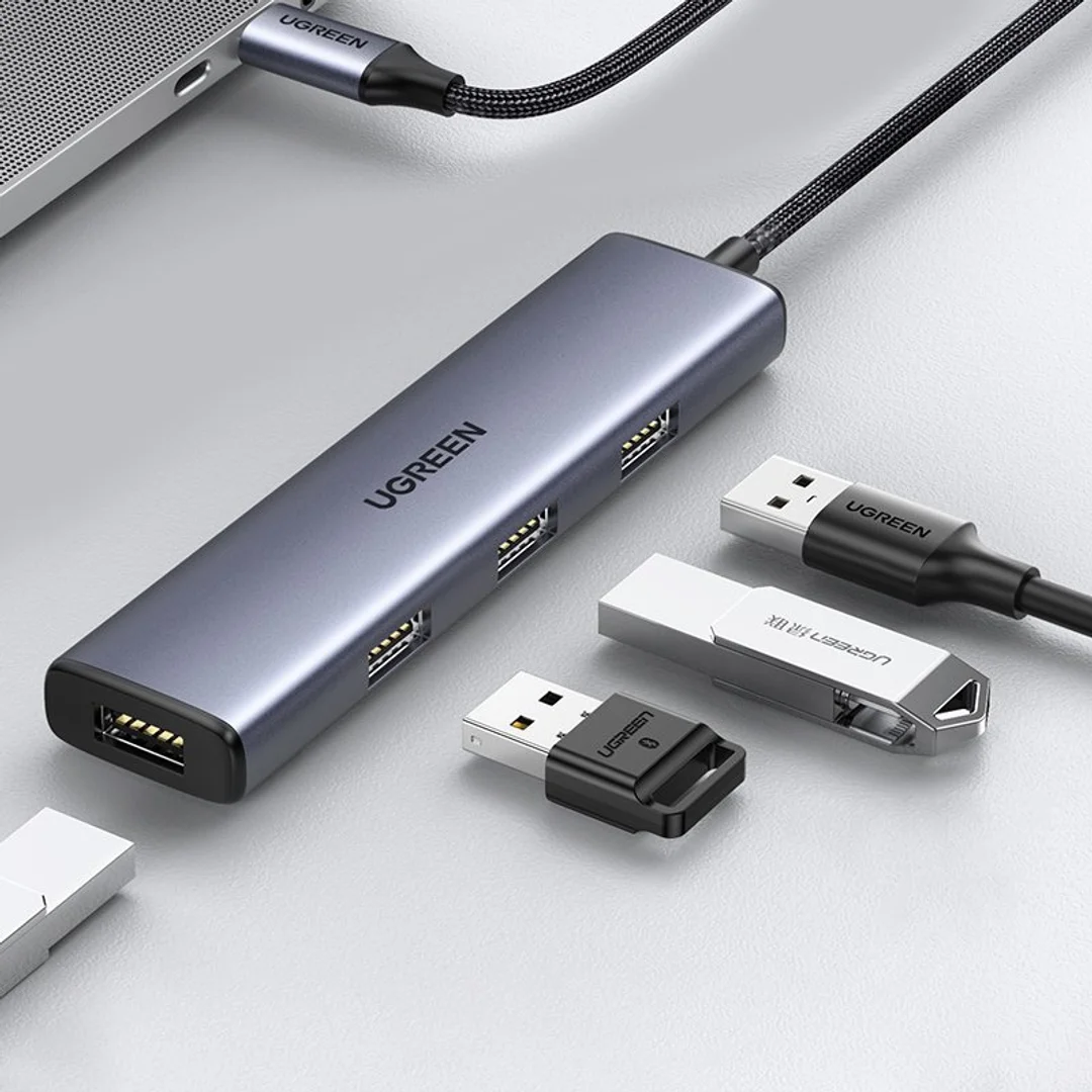 Rozdzielacz rozgałęźnik HUB USB-C na 4x USB 3.2 srebrny — zdjęcie 5