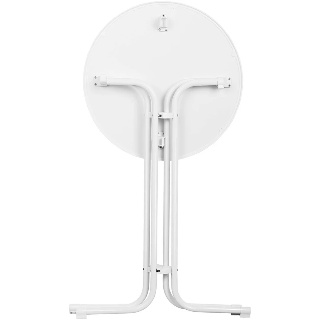 Stół stolik barowy okrągły wysoki składany śr. 70 cm wys. 110 cm biały — zdjęcie 6