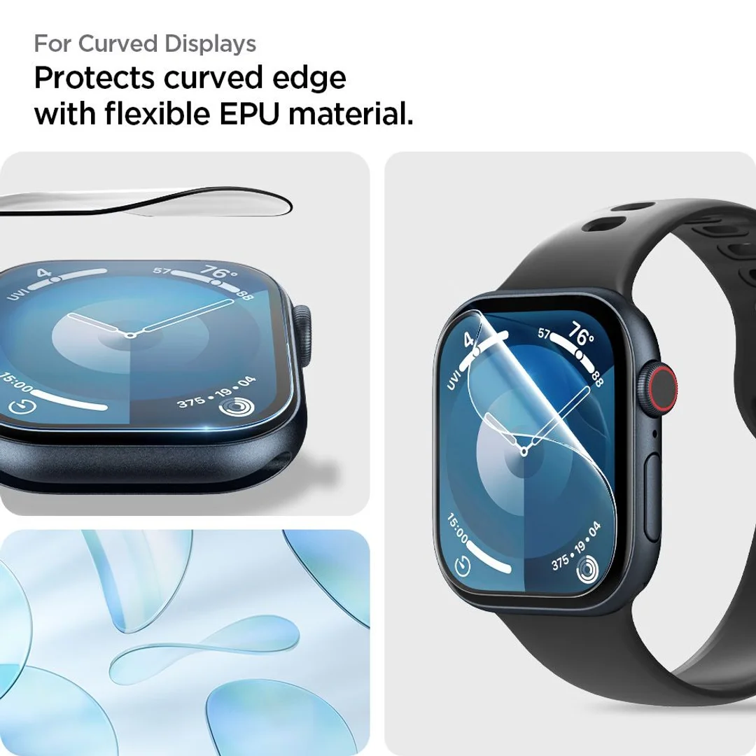 Szkło hybrydowe na Apple Watch 10 46 mm przezroczyste - 2 szt. — zdjęcie 9