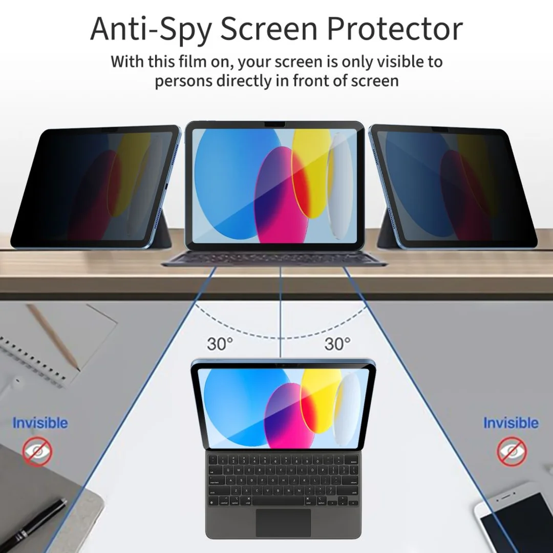 Szkło prywatyzujące na iPad 10.9'' 2022 / iPad 11'' 2025 Glass Spy+ — zdjęcie 5
