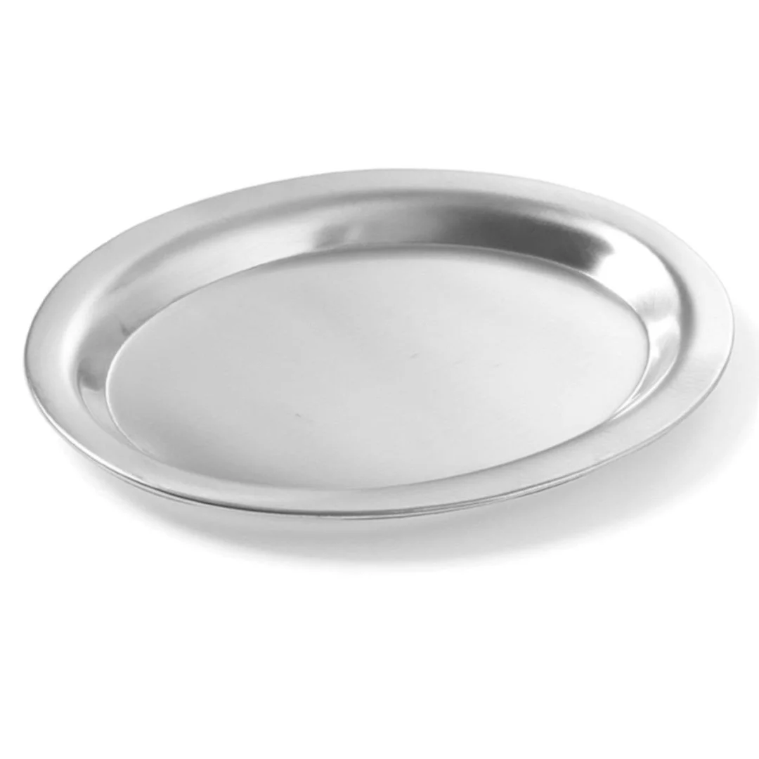 Taca do serwowania kawy stalowa owalna 26.5x19.5cm — zdjęcie 2