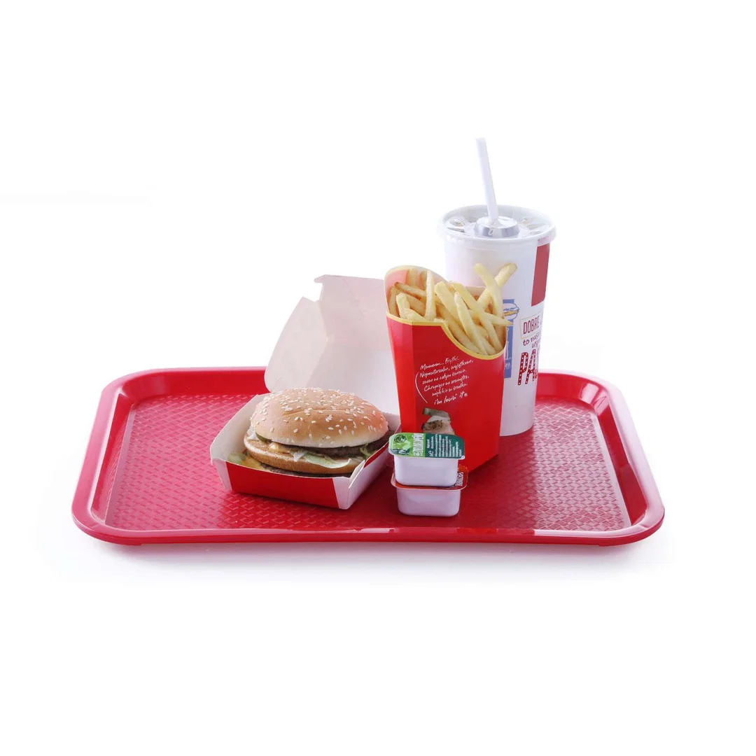 Taca z polipropylenu Fast Food 35x45cm - czerwona — zdjęcie 3