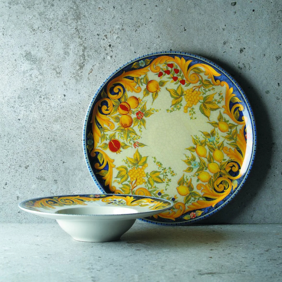 Talerz do pizzy z porcelany Barocco śr. 31 cm - zestaw 6 szt. — zdjęcie 2