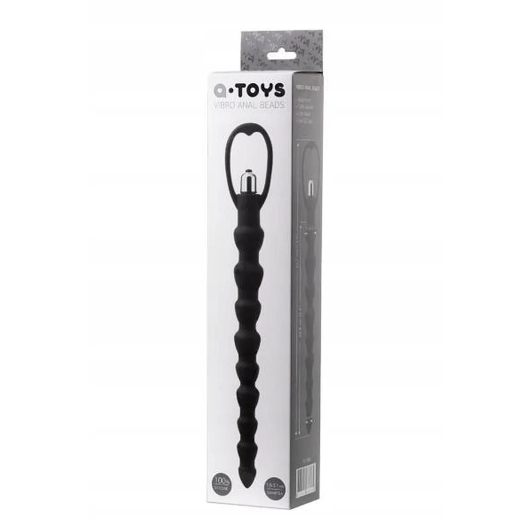 Analny łańcuszek wibracyjny A-Toys silikonowy czarny 32,7 cm