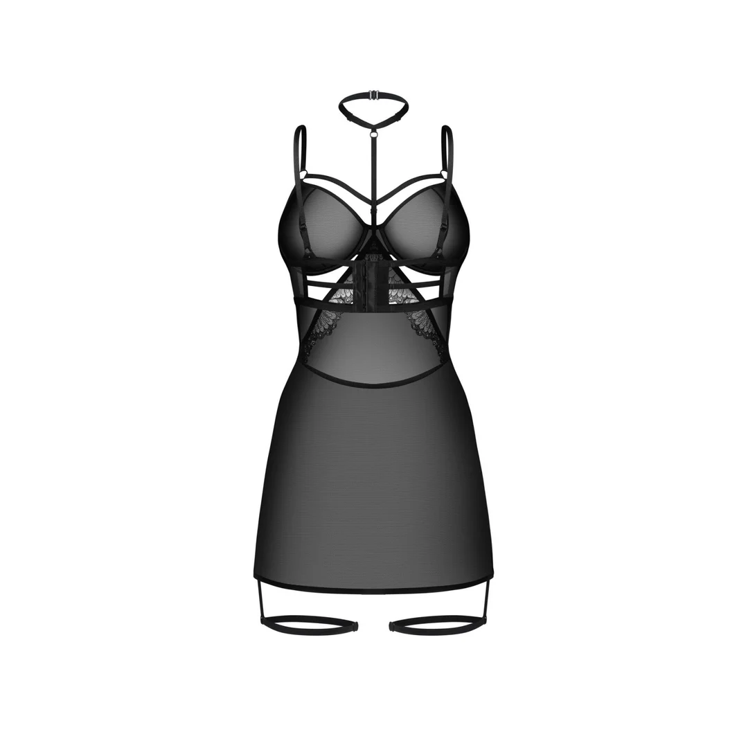Gorset Arrowel Obsessive czarny transparentny S/M