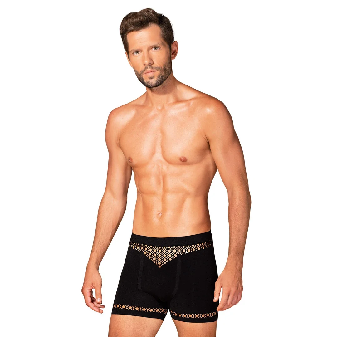 Bokserki erotyczne Obsessive M102 z wycięciami czarne S/M/L