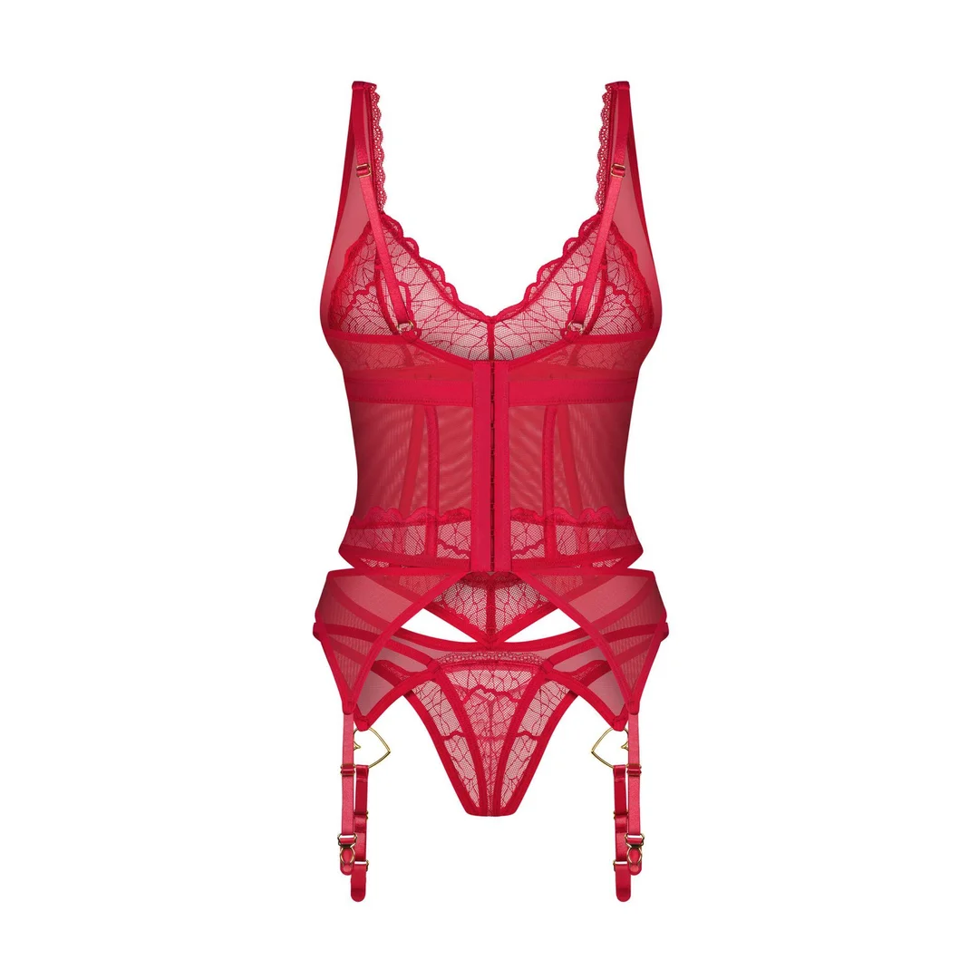 Gorset i stringi Cupide Desir Obsessive czerwone S/M