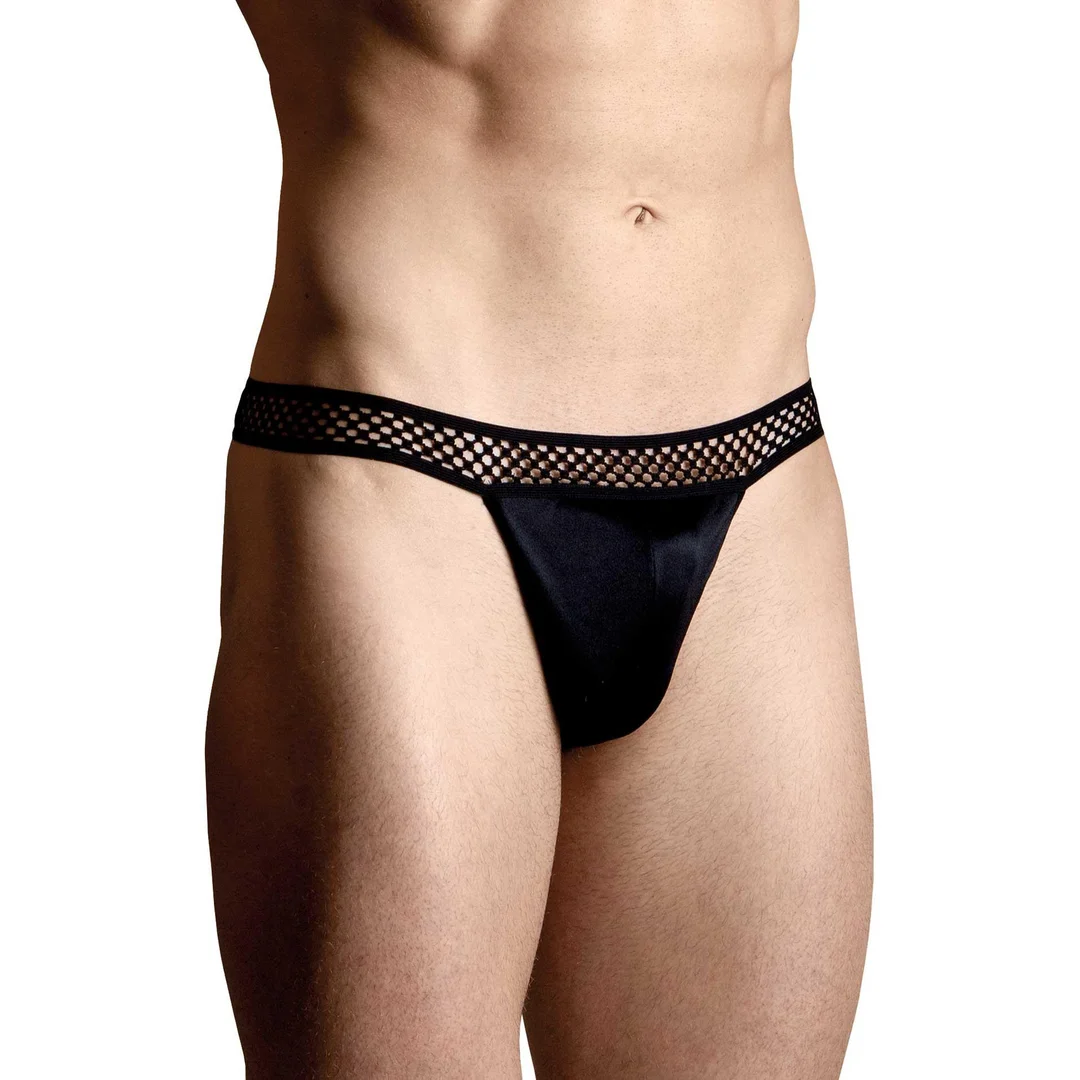 Eleganckie cieniutkie stringi męskie SoftLine 4486 czarne XL