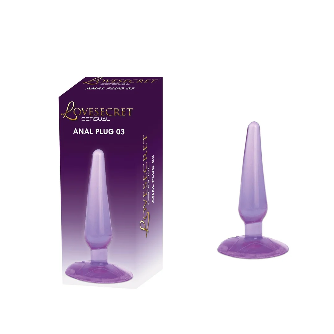 Korek analny Lovesecret z przyssawką fioletowy 11 cm