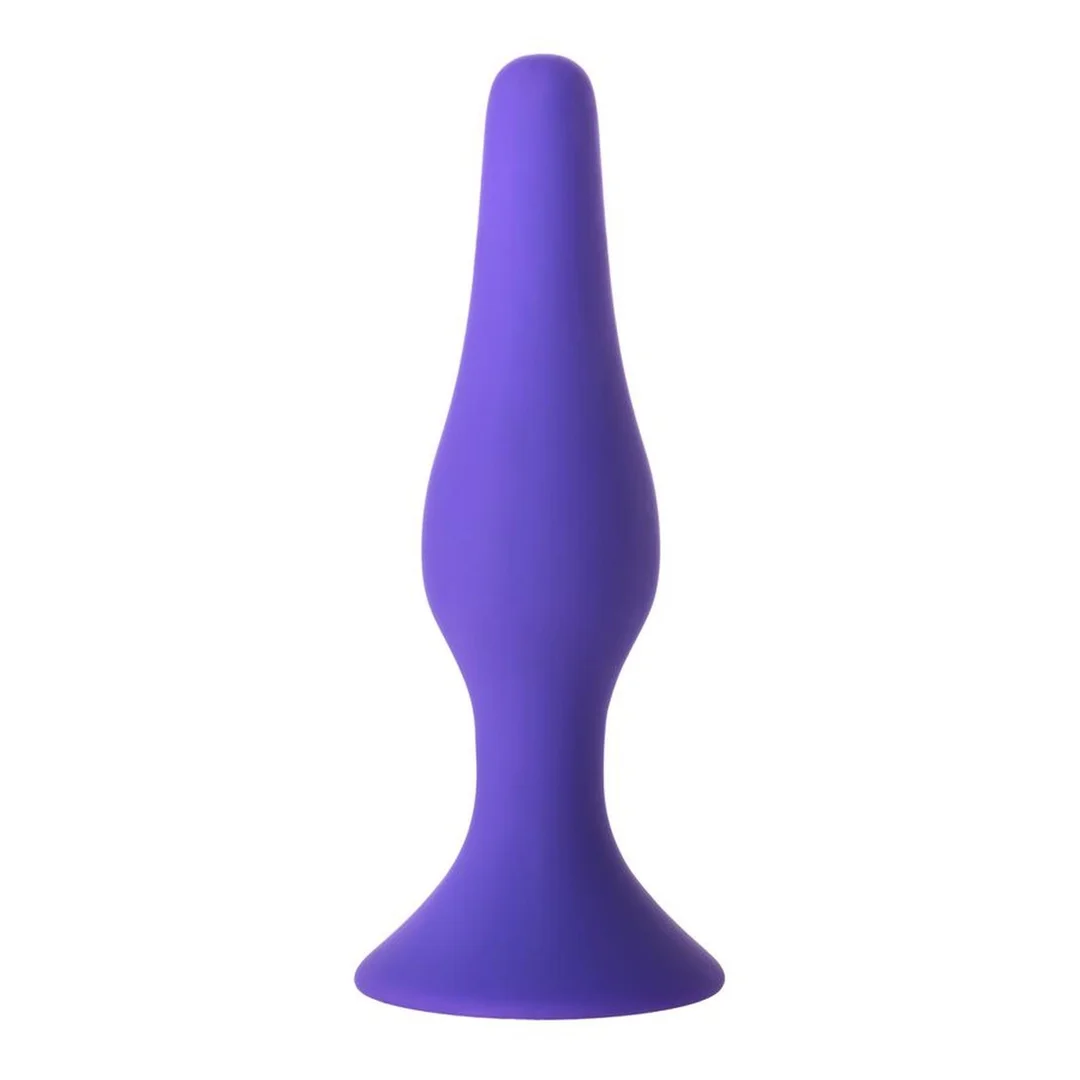 Korek analny silikonowy z przyssawką A-Toys fioletowy 10 cm