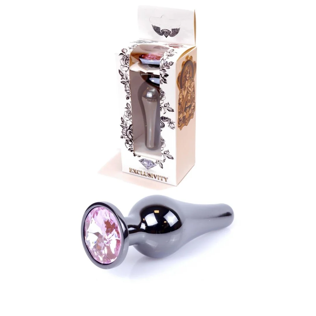 Korek analny stalowy biżuteryjny srebrny HeavyFun 9.5 cm