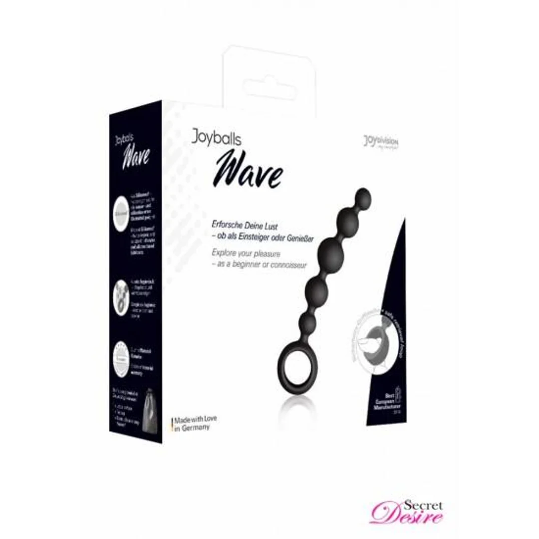 Kulki analne Joyballs Wave silikonowe czarne 17,5 cm