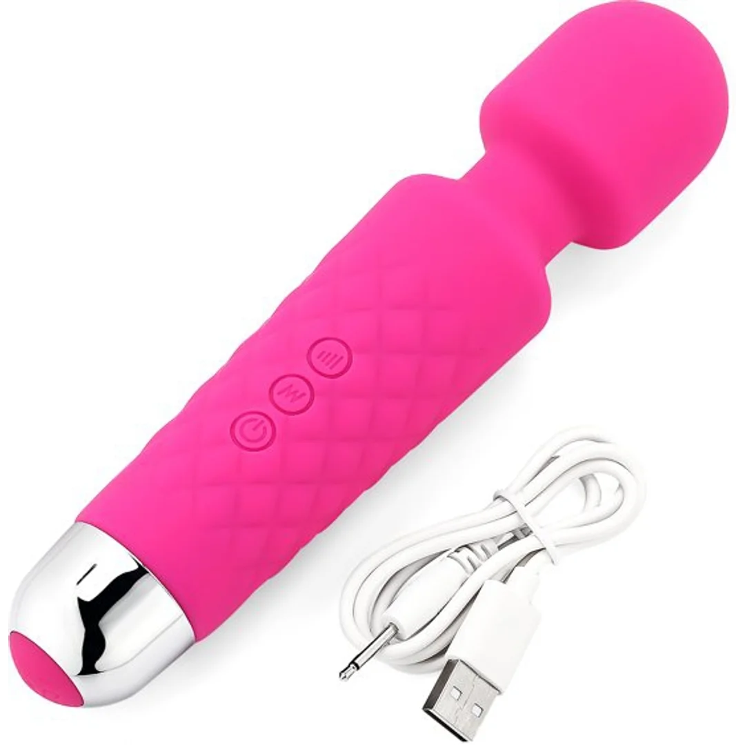 Masażer silikonowy Iwand Power Escorts różowy akumulator 20 cm