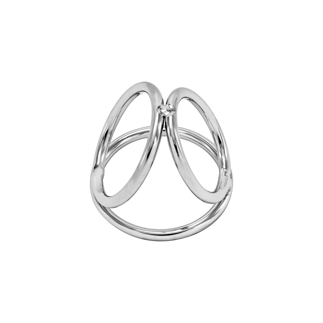 Pierścień erekcyjny Triple Ring Locked stal nierdzewna 50 37 45 mm