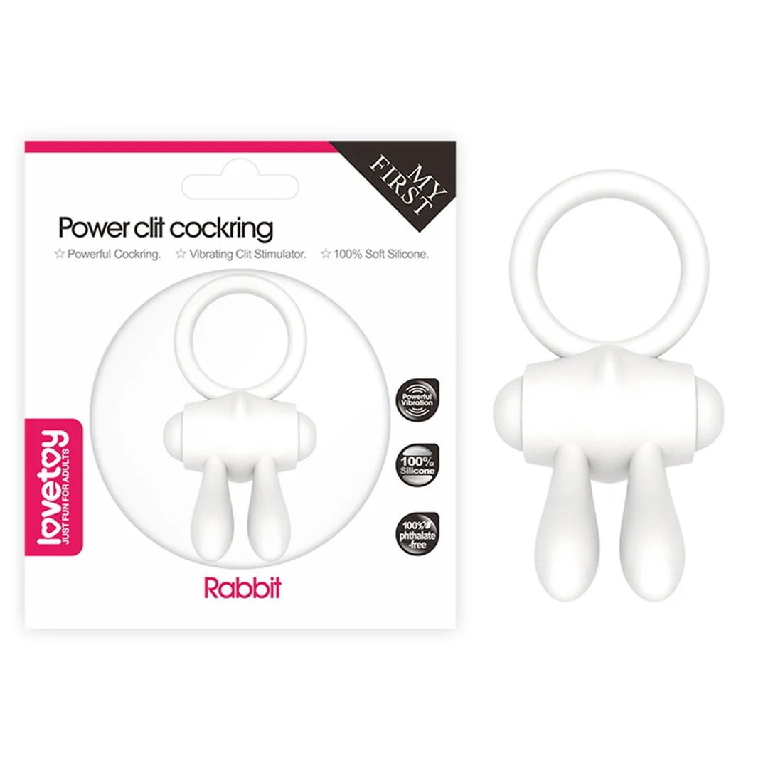 Pierścień wibrujący Lovetoy silikonowy biały 7.5 cm