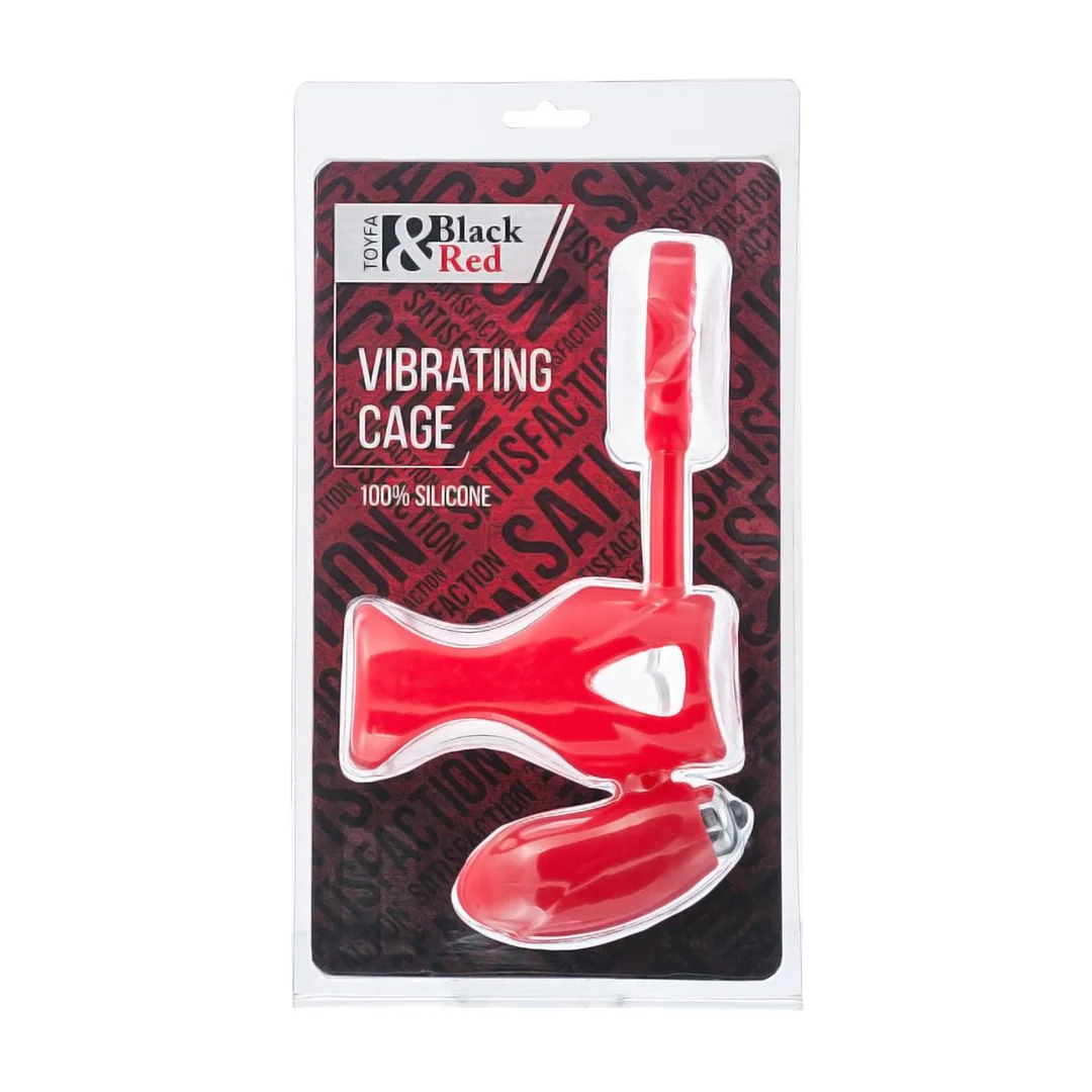 Pierścień wibrujący na łechtaczkę Black&Red czerwony silikonowy 14.5 cm