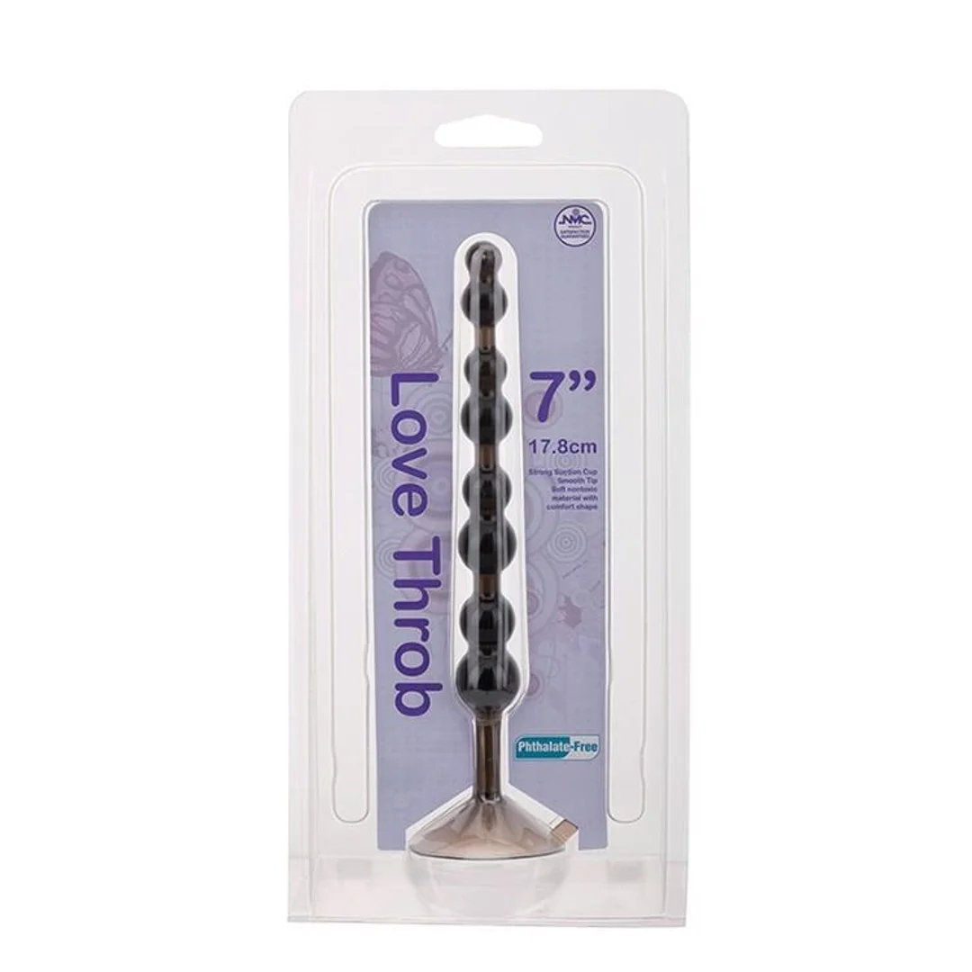 Pręt analny Love Throb NMC czarny miękki PVC z przyssawką ø4cm