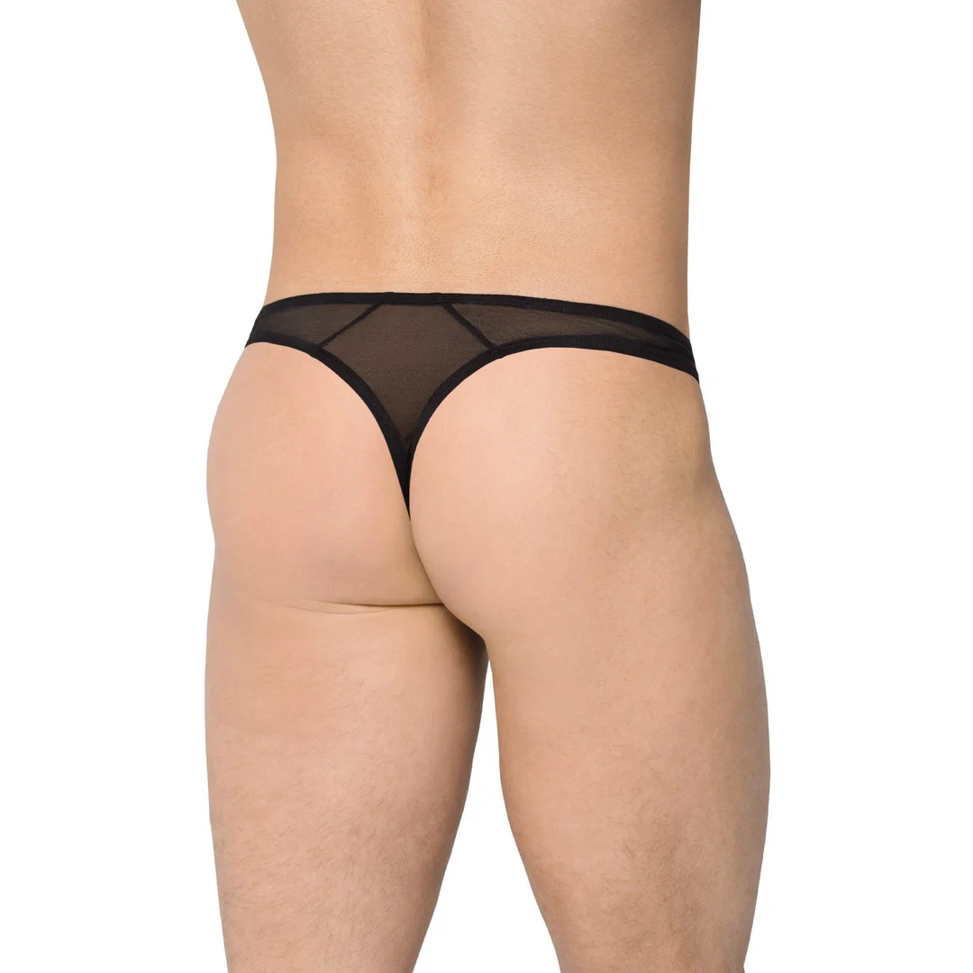 Stringi męskie wycięte SoftLine 4525 czarne M/L