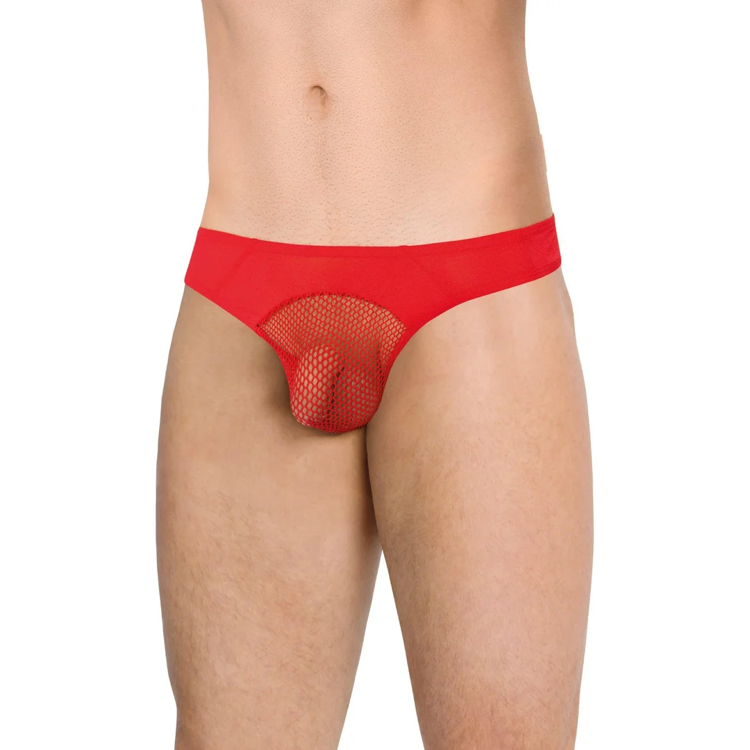 Stringi męskie wycięte SoftLine 4525 czerwone XL