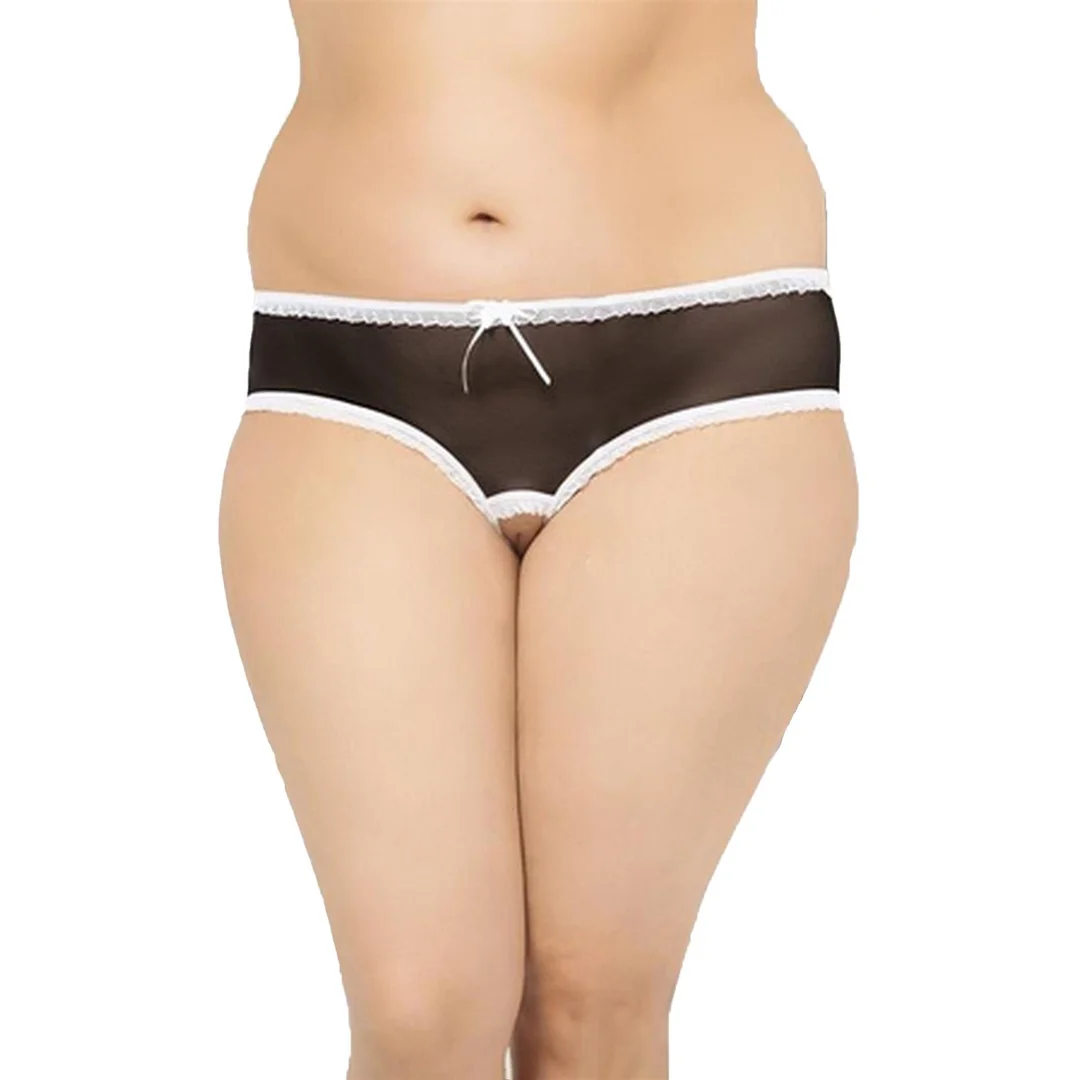 Stringi siateczkowe z wycięciami SoftLine 2471 czarne 2XL