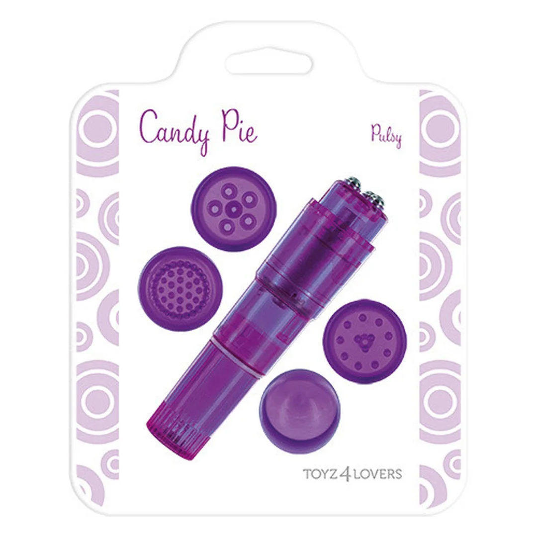 Stymulator z wymiennymi głowicami Candy Pie fioletowy