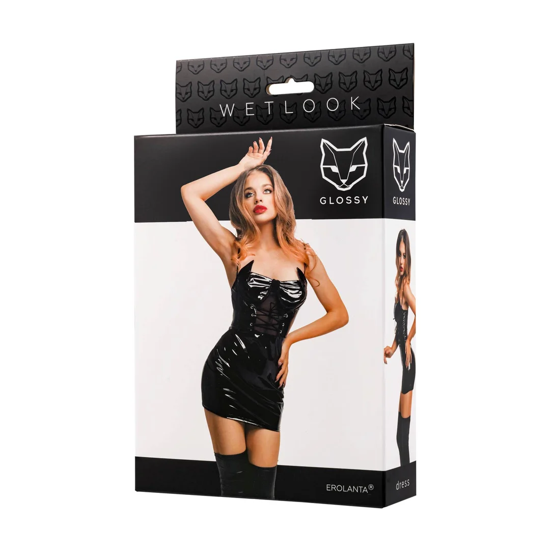 Sukienka wetlook Glossy Mirabell czarna M