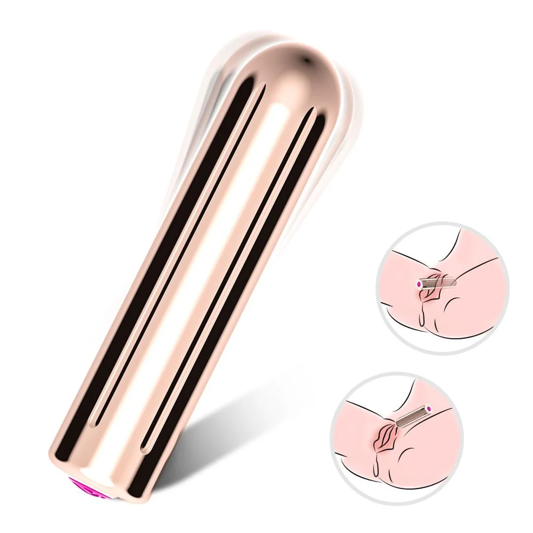 Wibrator mini silikonowy B Series Joy różowe złoto USB