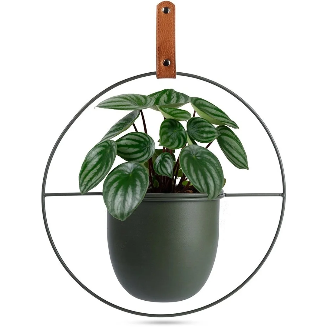 Osłonka na Doniczkę Wisząca Metalowa 30 x 30 cm HSC Zielona Loft