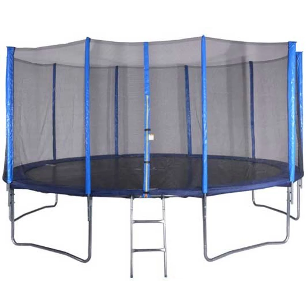 Trampolina Czarno-Niebieska Ogrodowa Z Siatką