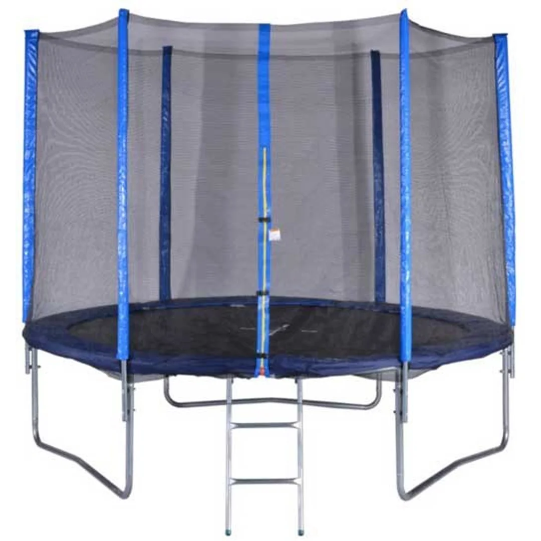 Trampolina Ogrodowa Czarno-Niebieska z Siatką
