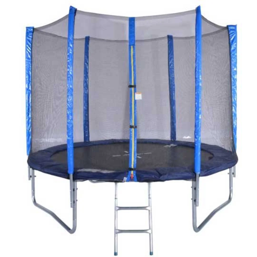 Trampolina Ogrodowa Czarno-Niebieska z Siatką 250 cm