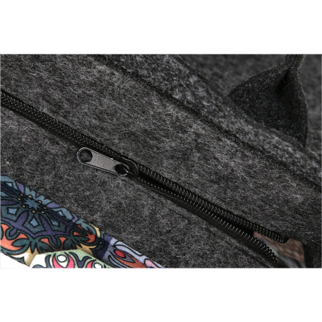 Torebka filcowa City Antracyt, nadruk Midnight – shopperka damska, ekologiczny filc, zamek, mieści A4, udźwig do 10 kg, polska produkcja, ARCO Design