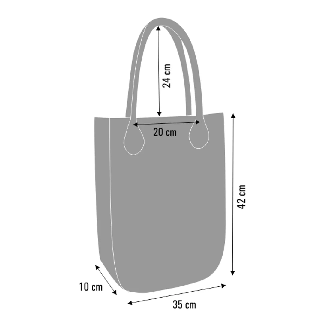 Torebka filcowa City Szara, nadruk Warkocz – shopperka damska, ekologiczny filc, zamek, mieści A4, udźwig do 10 kg, polska produkcja, ARCO Design